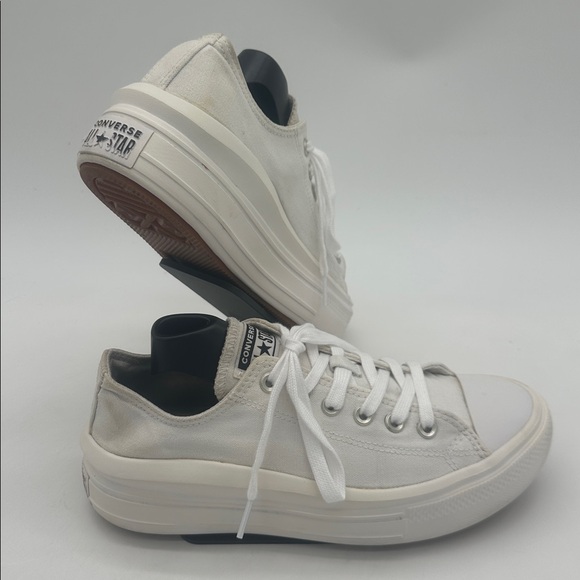 Chuck Taylor All Star Move White Classic Canvas Platform Lace up Women Size 9.5 - Picture 5 of 15